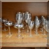 G03. Reflective glass stemware set. 